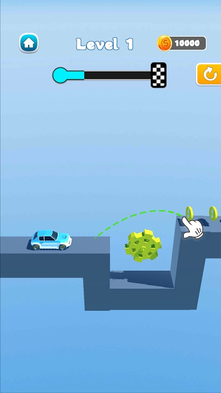 绘制线汽车攀登3D游戏