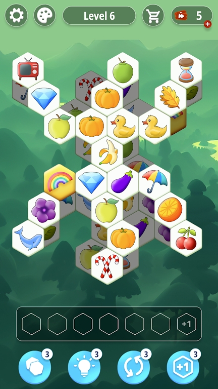 瓷砖匹配六边形游戏